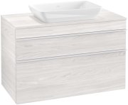 Тумба під раковину Villeroy & Boch Venticello 95,7х50,2 см ДСП/МДФ біле дерево/ручка алюміній білий A94102E8