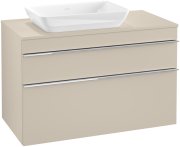 Тумба під раковину Villeroy & Boch Venticello 95,7х50,2 см ДСП м'який сірий/ручка хром A94201VK