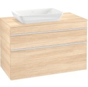 Тумба под раковину Villeroy & Boch Venticello 95,7х50,2 см ДСП вяз печатный/ручка алюминий белый A94202PN