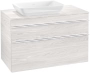 Тумба под раковину Villeroy & Boch Venticello 95,7х50,2 см ДСП/МДФ белое дерево/ручка алюминий белый A94202E8