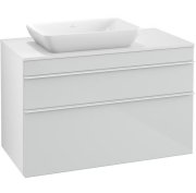 Тумба під раковину Villeroy & Boch Venticello 95,7х50,2 МДФ скло глянсове біле/ручка алюміній білий A94202RE
