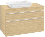 Тумба під раковину Villeroy & Boch Venticello 95,7х50,2 см ДСП північний дуб/ручка алюміній білий A94202VJ