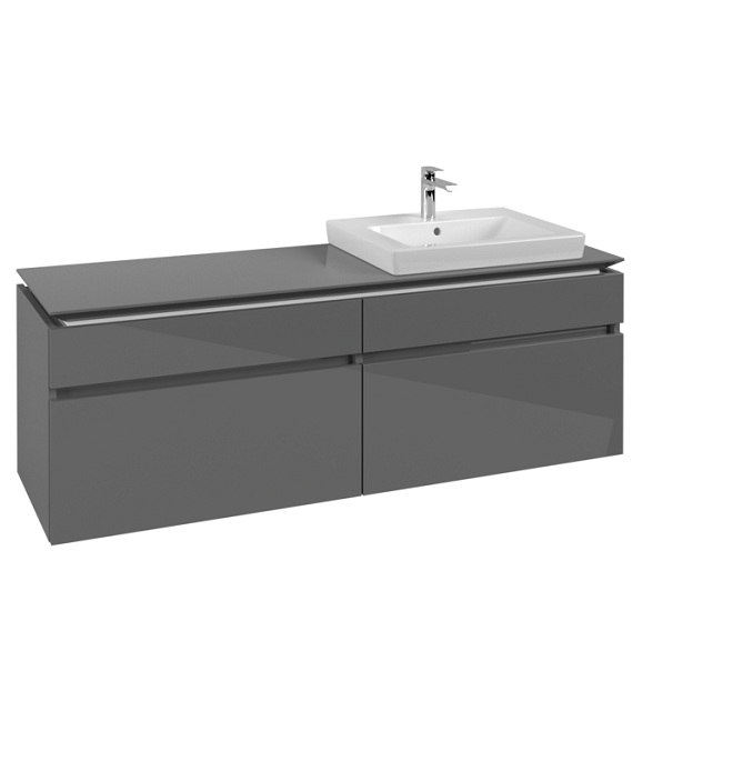 Тумба під раковину Villeroy & Boch Legato 160х55 см МДФ/ДСП глянсовий сірий B69100FP