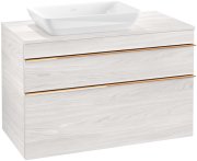 Тумба под раковину Villeroy & Boch Venticello 95,7х50,2 см ДСП/МДФ белое дерево/ручка медь A94205E8