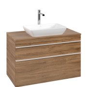 Тумба под раковину Villeroy & Boch Venticello 95,7х50,2 см ДСП дуб канзас/ручка алюминий белый A94102RH