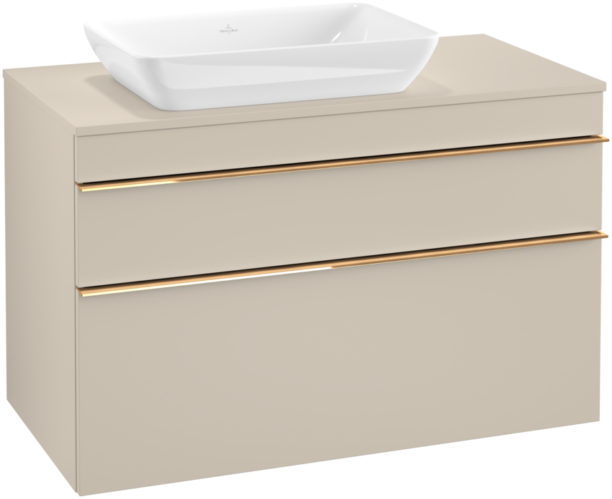 Тумба под раковину Villeroy & Boch Venticello 95,7х50,2 см ДСП мягкий серый/ручка медь A94205VK