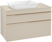 Тумба под раковину Villeroy & Boch Venticello 95,7х50,2 см ДСП мягкий серый/ручка медь A94205VK