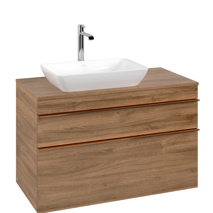 Тумба под раковину Villeroy & Boch Venticello 95,7х50,2 см ДСП дуб канзас/ручка медь A94205RH