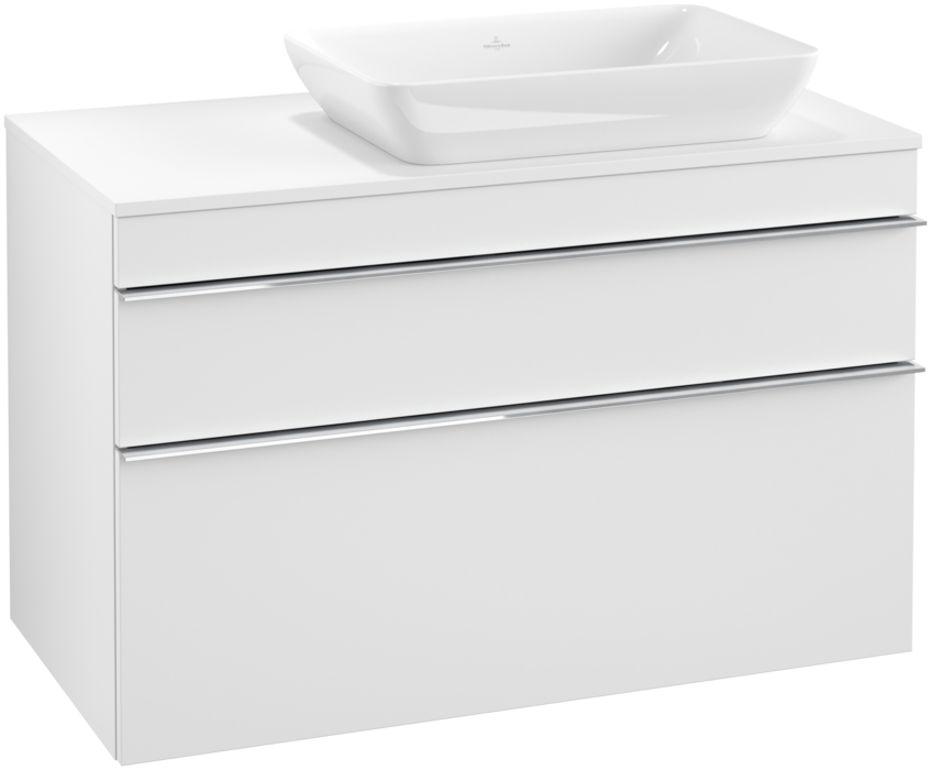 Тумба под раковину Villeroy & Boch Venticello 95,7х50,2 см ДСП/МДФ белый матовый/ручка хром A94301MS