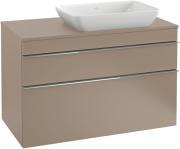 Тумба под раковину Villeroy & Boch Venticello 95,7х50,2 см ДСП трюфель серый/ручка хром A94301VG