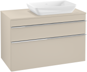 Тумба під раковину Villeroy & Boch Venticello 95,7х50,2 см ДСП м'який сірий/ручка хром A94301VK