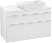 Тумба под раковину Villeroy & Boch Venticello 95,7х50,2 см ДСП/МДФ белый матовый/ручка алюминий белый A94302MS