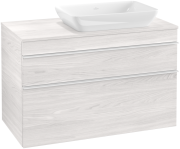 Тумба под раковину Villeroy & Boch Venticello 95,7х50,2 см ДСП/МДФ белое дерево/ручка алюминий белый A94302E8