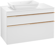Тумба под раковину Villeroy & Boch Venticello 95,7х50,2 см ДСП/МДФ белый матовый/ручка медь A94205MS