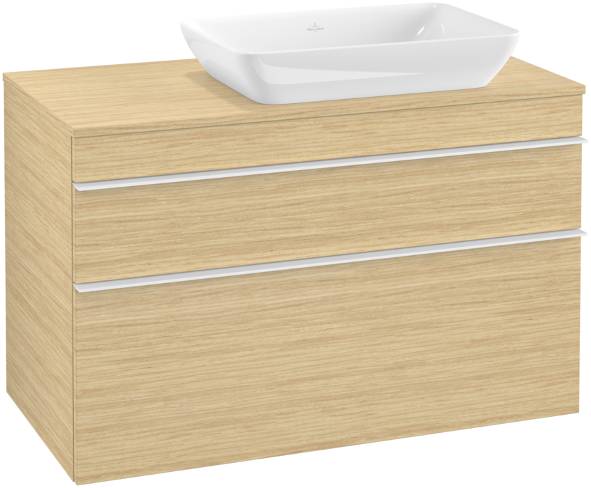 Тумба під раковину Villeroy & Boch Venticello 95,7х50,2 см ДСП північний дуб/ручка алюміній білий A94302VJ