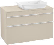 Тумба под раковину Villeroy & Boch Venticello 95,7х50,2 см ДСП мягкий серый/ручка алюминий белый A94302VK