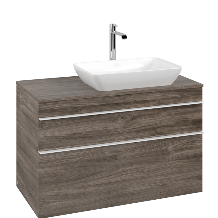 Тумба под раковину Villeroy & Boch Venticello 95,7х50,2 см ДСП каменный дуб/ручка алюминий белый A94302RK