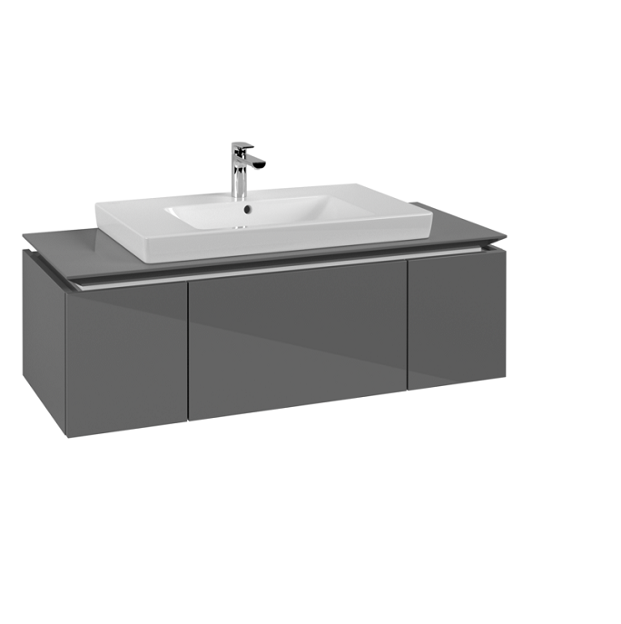 Тумба під раковину Villeroy & Boch Legato 120х38 см МДФ/ДСП глянсовий сірий B69600FP