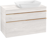 Тумба под раковину Villeroy & Boch Venticello 95,7х50,2 см ДСП/МДФ белое дерево/ручка медь A94305E8