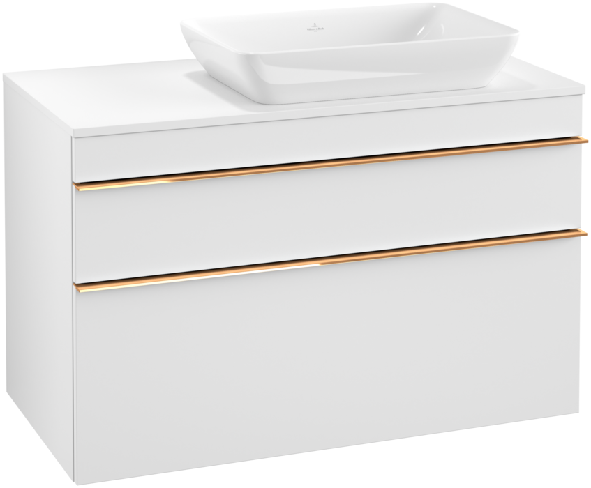 Тумба под раковину Villeroy & Boch Venticello 95,7х50,2 см ДСП/МДФ белый матовый/ручка медь A94305MS