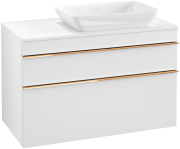 Тумба под раковину Villeroy & Boch Venticello 95,7х50,2 см ДСП/МДФ белый матовый/ручка медь A94305MS