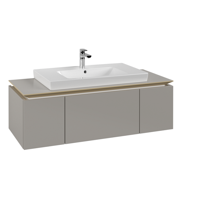 Тумба під раковину Villeroy & Boch Legato 120х38 см ДСП ніжно-сірий B69600VK