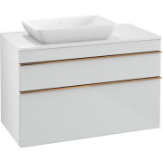 Тумба під раковину Villeroy & Boch Venticello 95,7х50,2 МДФ скло глянсове біле/ручка мідь A94205RE
