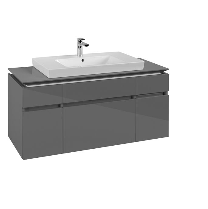 Тумба під раковину Villeroy & Boch Legato 120х55 см МДФ/ДСП глянсовий сірий B69700FP