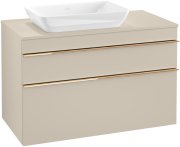 Тумба под раковину Villeroy & Boch Venticello 95,7х50,2 см ДСП мягкий серый/ручка медь A94205VK