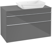 Тумба под раковину Villeroy & Boch Venticello 95,7х50,2 см МДФ глянцевый серый/ручка хром A94301FP