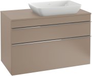 Тумба під раковину Villeroy & Boch Venticello 95,7х50,2 см ДСП трюфель сірий/ручка хром A94301VG