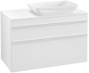 Тумба под раковину Villeroy & Boch Venticello 95,7х50,2 см ДСП/МДФ белый матовый/ручка алюминий белый A94302MS