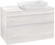 Тумба под раковину Villeroy & Boch Venticello 95,7х50,2 см ДСП/МДФ белое дерево/ручка алюминий белый A94302E8