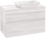 Тумба под раковину Villeroy & Boch Venticello 95,7х50,2 см ДСП/МДФ белое дерево/ручка алюминий белый A94302E8