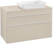 Тумба під раковину Villeroy & Boch Venticello 95,7х50,2 см ДСП м'який сірий/ручка алюміній білий A94302VK