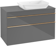 Тумба під раковину Villeroy & Boch Venticello 95,7х50,2 см МДФ глянсовий сірий/ручка мідь A94305FP