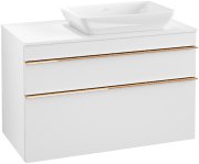 Тумба под раковину Villeroy & Boch Venticello 95,7х50,2 см ДСП/МДФ белый матовый/ручка медь A94305MS