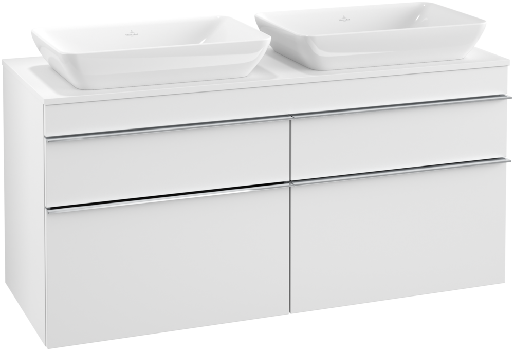 Тумба под раковину Villeroy & Boch Venticello 125,7х50,2 см ДСП/МДФ белый матовый/ручка хром A94401MS