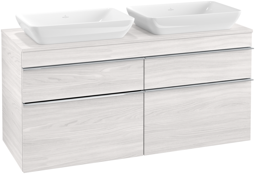 Тумба под раковину Villeroy & Boch Venticello 125,7х50,2 см ДСП/МДФ белое дерево/ручка хром A94401E8