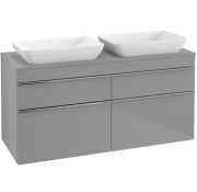 Тумба під раковину Villeroy & Boch Venticello 125,7х50,2 см МДФ скло глянсове сіре/ручка хром A94401RA