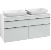 Тумба под раковину Villeroy & Boch Venticello 125,7х50,2 МДФ стекло глянцевое белое/ручка хром A94401RE