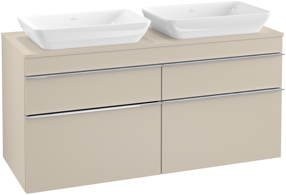 Тумба под раковину Villeroy & Boch Venticello 125,7х50,2 см ДСП мягкий серый/ручка хром A94401VK