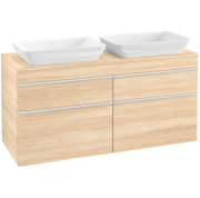 Тумба под раковину Villeroy & Boch Venticello 125,7х50,2 см ДСП вяз печатный/ручка алюминий белый A94402PN