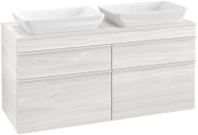 Тумба под раковину Villeroy & Boch Venticello 125,7х50,2 см ДСП/МДФ белое дерево/ручка алюминий белый A94402E8