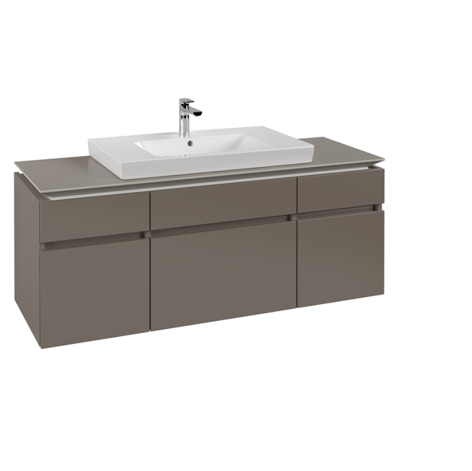 Тумба під раковину Villeroy & Boch Legato 140х55 см ДСП сірий трюфель B69900VG