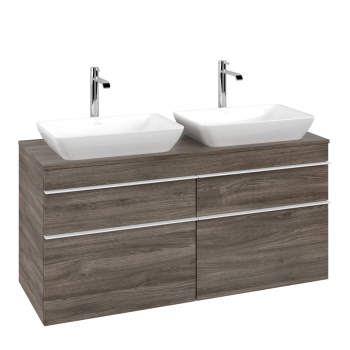 Тумба под раковину Villeroy & Boch Venticello 125,7х50,2 см ДСП каменный дуб/ручка алюминий белый A94402RK