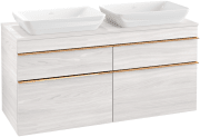 Тумба под раковину Villeroy & Boch Venticello 125,7х50,2 см ДСП/МДФ белое дерево/ручка медь A94405E8