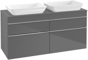 Тумба под раковину Villeroy & Boch Venticello 125,7х50,2 см МДФ глянцевый серый/ручка хром A94401FP