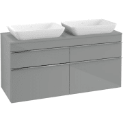 Тумба под раковину Villeroy & Boch Venticello 125,7х50,2 см МДФ стекло глянцевое серое/ручка хром A94401RA