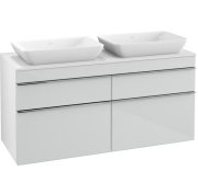 Тумба під раковину Villeroy & Boch Venticello 125,7х50,2 МДФ скло глянсове біле/ручка хром A94401RE